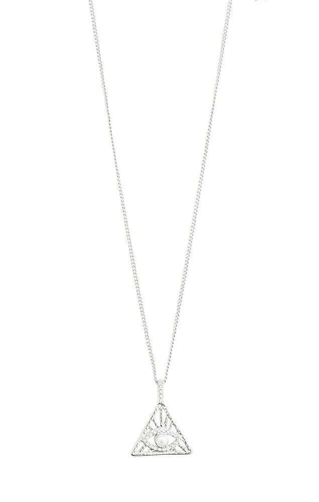 PILGRIM FOCUS RECYCLED EVIL EYE NECKLACE IN SILVER