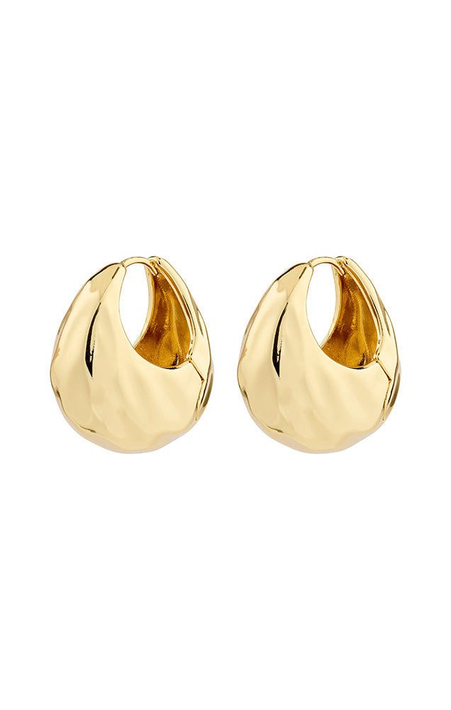 PILGRIM BELIEVE RECYCLED CHUNKY HOOP EARRINGS IN GOLD