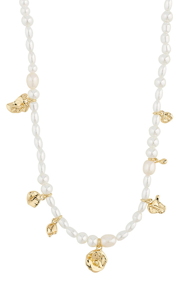 PILGRIM INTENT FRESHWATER PEARLS & PENDANTS NECKLACE IN GOLD