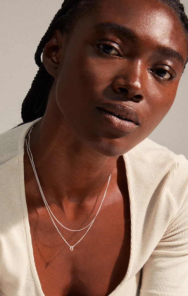 PILGRIM BLOSSOM RECYCLED CRYSTAL HALO NECKLACE IN SILVER