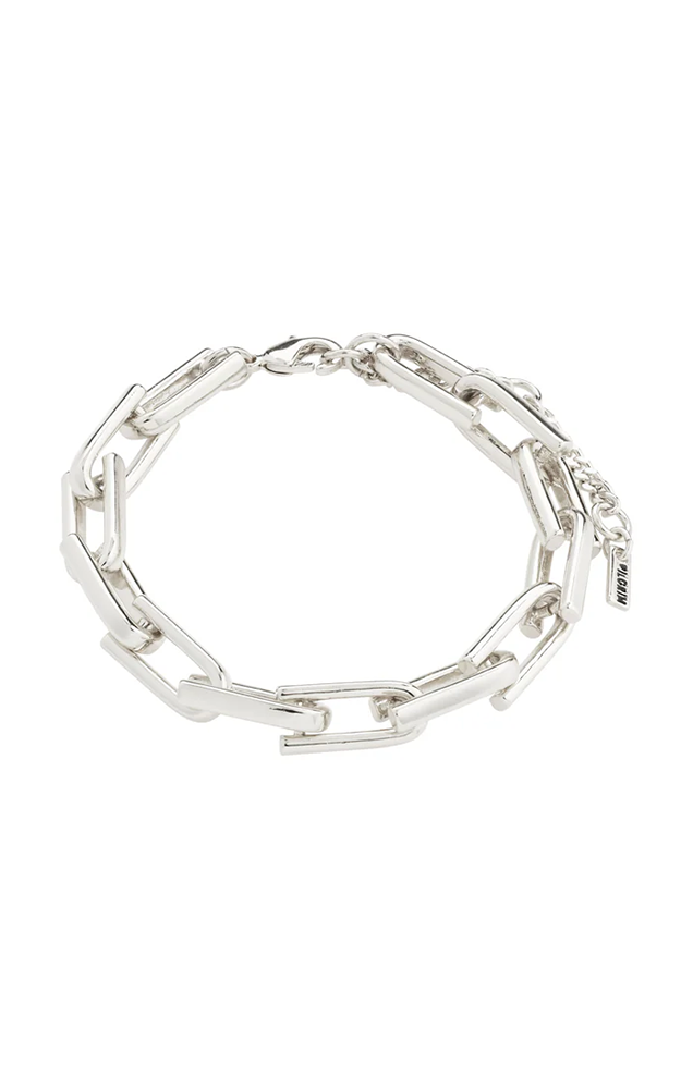 PILGRIM STAY RECYCLED U CHAIN BRACELET IN SILVER