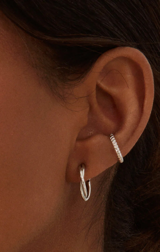 TWENTY COMPASS BIARRITZ HOOPS IN SILVER