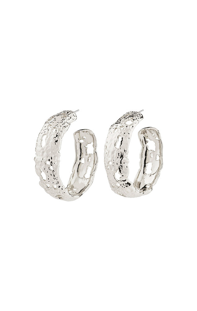 PILGRIM ELENI HOOP EARRINGS IN SILVER