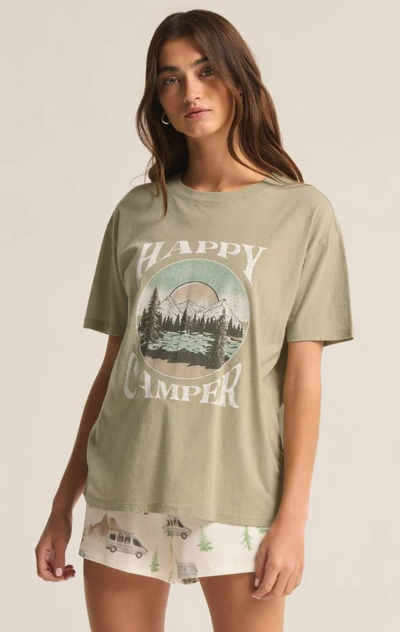 Z SUPPLY HAPPY CAMPER BOYFRIEND TEE
