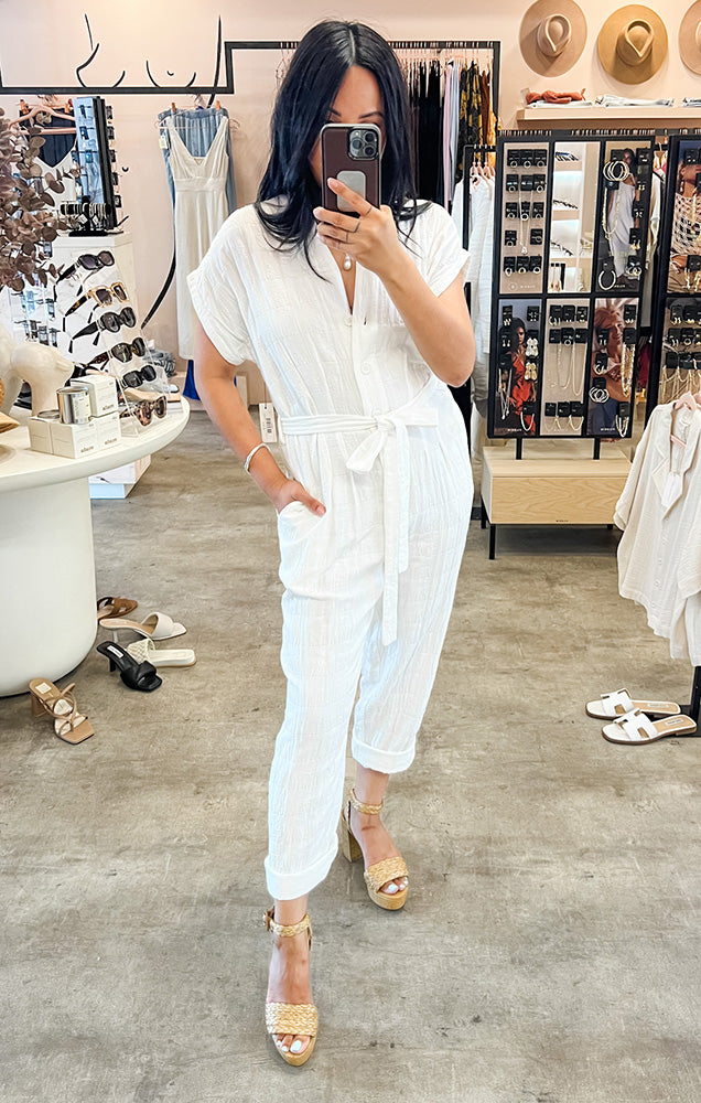 BIANCA GAUZE GINGHAM JUMPSUIT