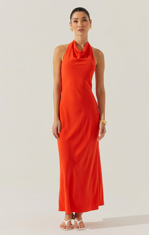 ASTR DALISAY COWL NECK HALTER DRESS