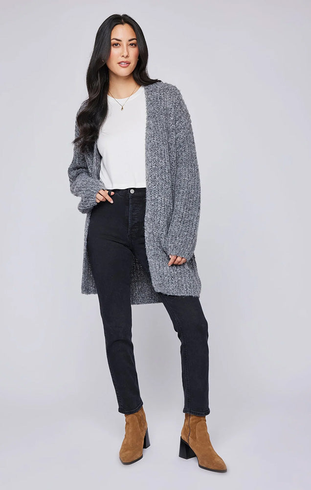 GENTLE FAWN ENID CARDIGAN IN HEATHER CHARCOAL