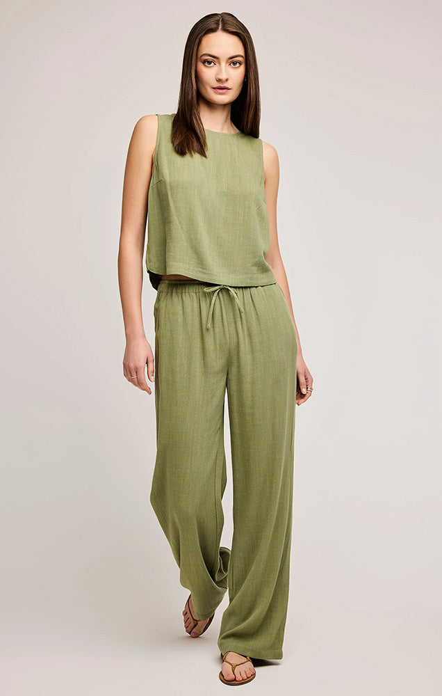 GENTLE FAWN FINLEY LINEN PANT IN MATCHA