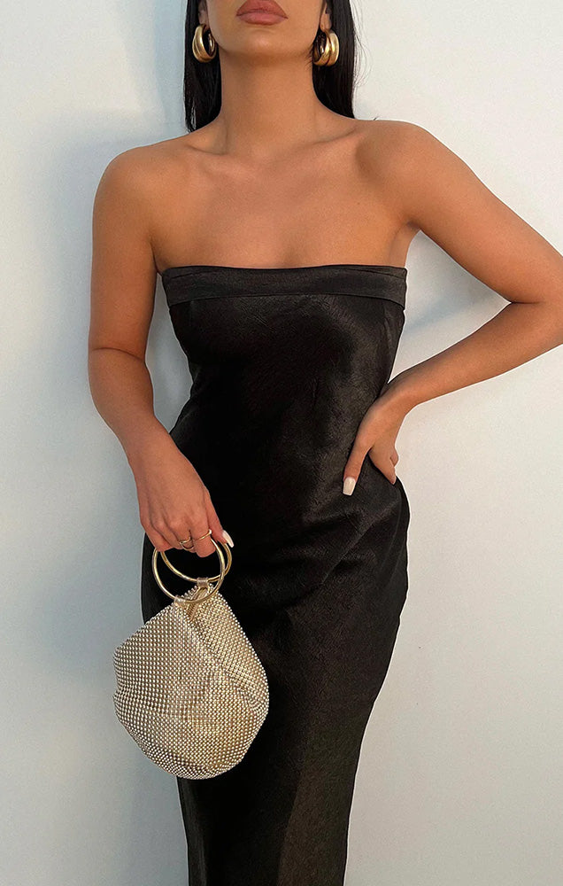 RUNAWAY LEILA SLIP DRESS IN BLACK