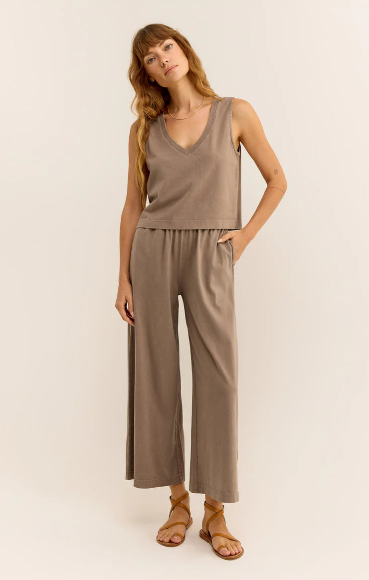 Z SUPPLY SCOUT COTTON JERSEY PANT IN ICED COFFEE