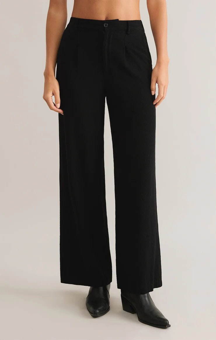 Z SUPPLY VISTA LINEN PANT IN BLACK