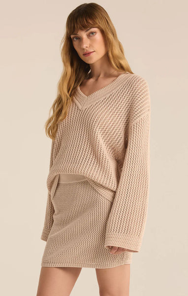 Beige crochet sweater online