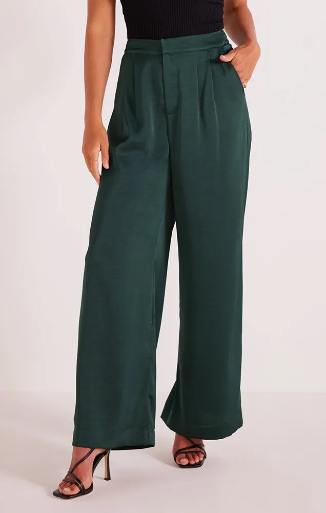 MINKPINK ERIN SATIN WIDE LEG PANT