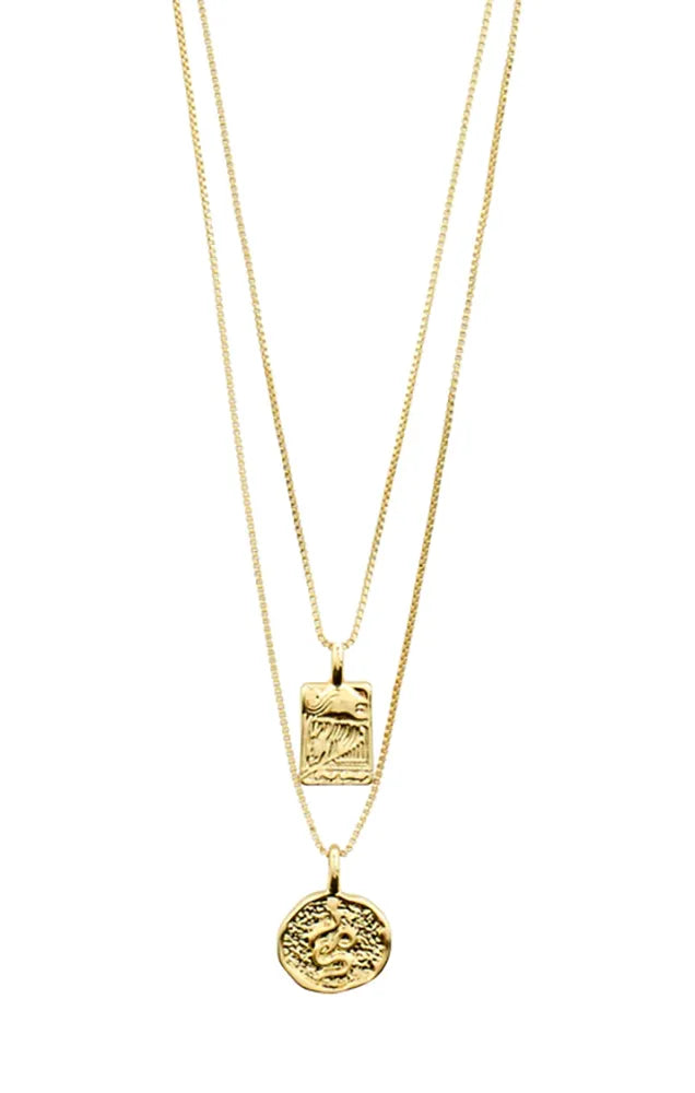 PILGRIM VALKYRIA 2-IN-1 NECKLACE SET IN GOLD
