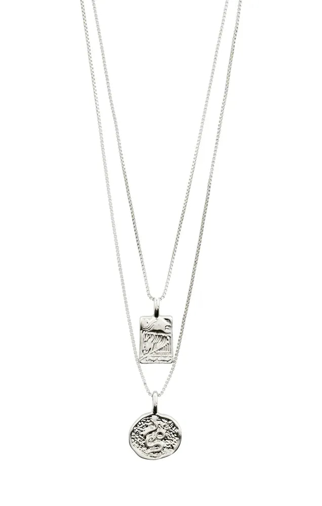 PILGRIM VALKYRIA 2-IN-1 NECKLACE SET IN SILVER