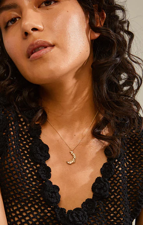 PILGRIM MOON RECYCLED NECKLACE IN GOLD