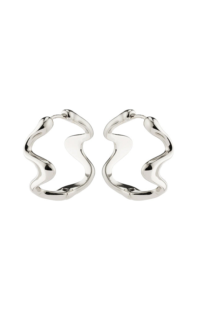 PILGRIM MOON RECYCLED HOOPS IN SILVER