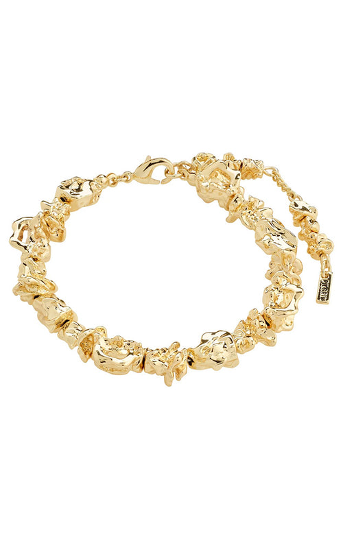 PILGRIM ACT RECYCLED TEXTURED BRACELET IN GOLD