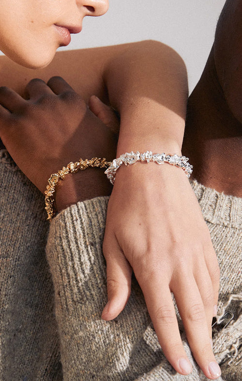 PILGRIM ACT RECYCLED TEXTURED BRACELET IN GOLD