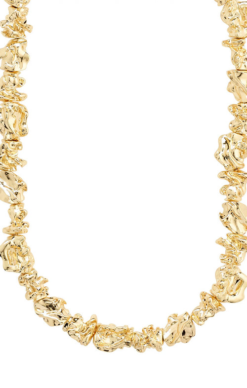 PILGRIM ACT RECYCLED TEXTURED NECKLACE IN GOLD