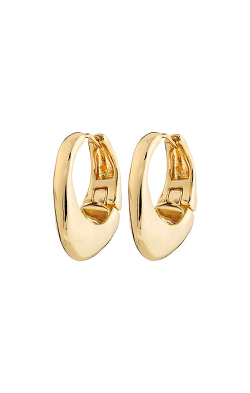 PILGRIM DUNE RECYCLED CHUNKY HOOP EARRINGS IN GOLD
