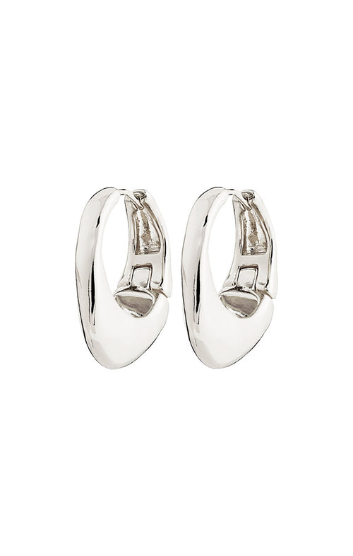 PILGRIM DUNE RECYCLED CHUNKY HOOP EARRINGS IN SILVER