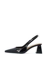 Biamaralyn Sculptural Heel Slingbacks in Black