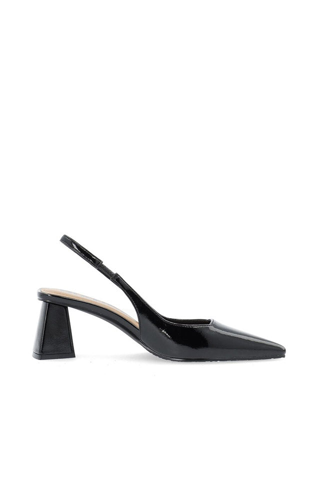 Biamaralyn Sculptural Heel Slingbacks in Black