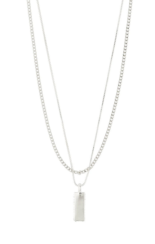 PILGRIM STAR RECYCLED NECKLACE 2-IN-1 SET IN SILVER