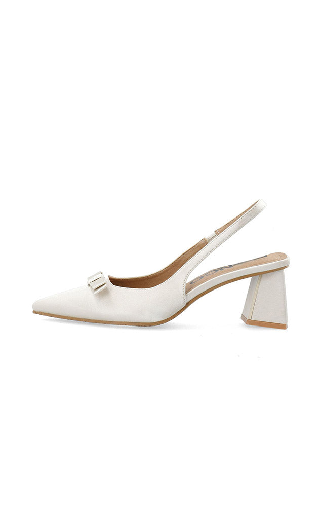 BIAMARALYN BOW SLINGBACKS IN OFF WHITE
