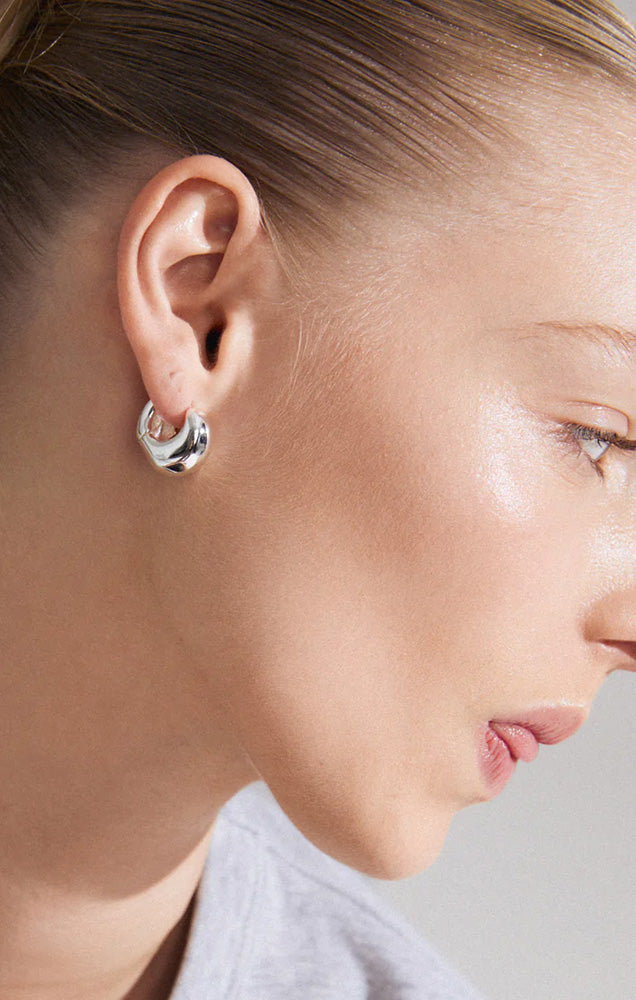 PILGRIM LIGHT RECYCLED CHUNKY EARRINGS IN SILVER