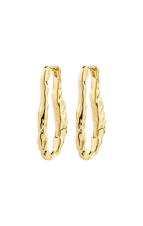 PILGRIM BELIEVE RECYCLED OVAL HOOP EARRINGS IN GOLD