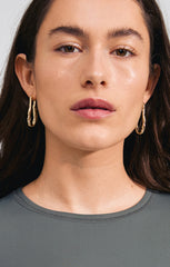 PILGRIM BELIEVE RECYCLED OVAL HOOP EARRINGS IN GOLD