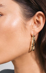 PILGRIM BELIEVE RECYCLED OVAL HOOP EARRINGS IN GOLD