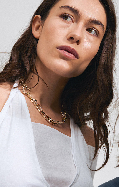 PILGRIM BELIEVE RECYCLED CHUNKY CHAIN NECKLACE IN GOLD
