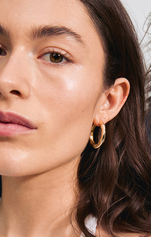 PILGRIM BELIEVE HOOP EARRINGS IN GOLD