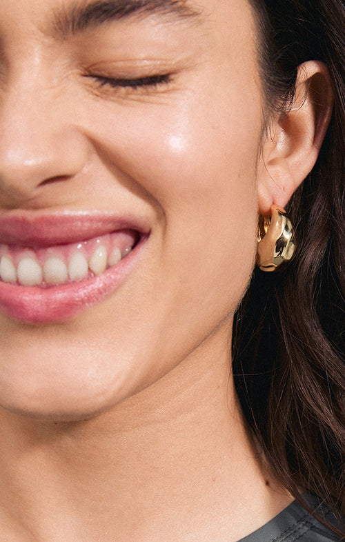 PILGRIM BELIEVE RECYCLED CHUNKY HOOP EARRINGS IN GOLD