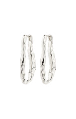 PILGRIM BELIEVE RECYCLED OVAL HOOP EARRINGS IN SILVER