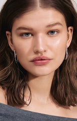 PILGRIM BELIEVE RECYCLED OVAL HOOP EARRINGS IN SILVER