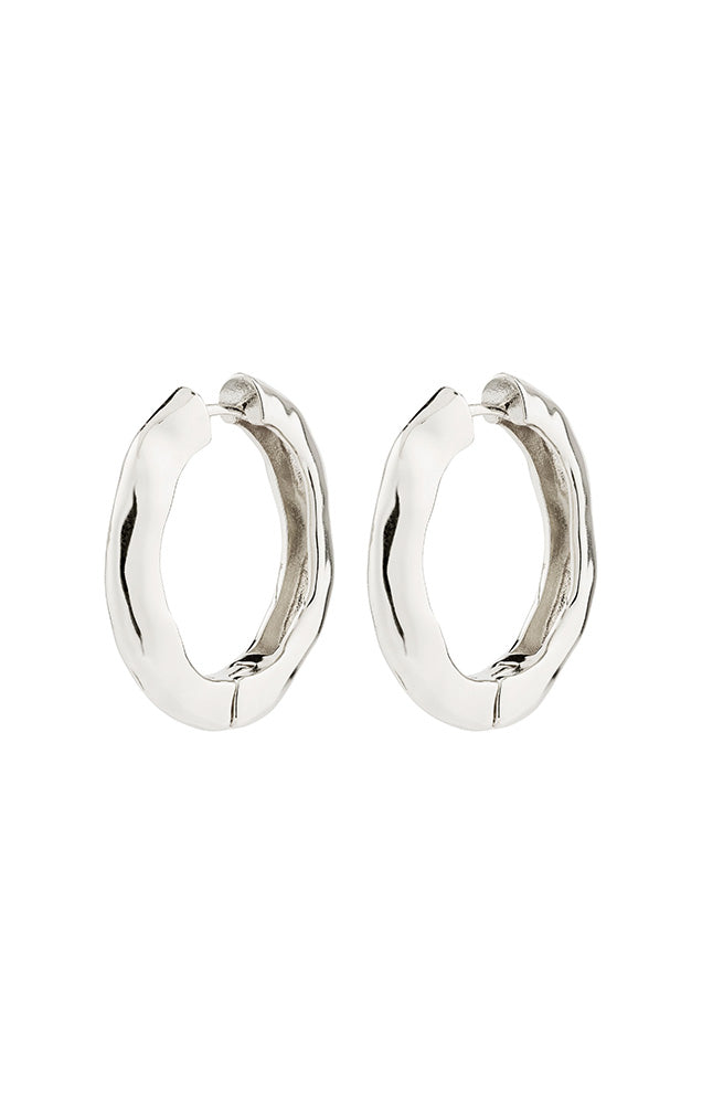 PILGRIM BELIEVE HOOP EARRINGS IN SILVER