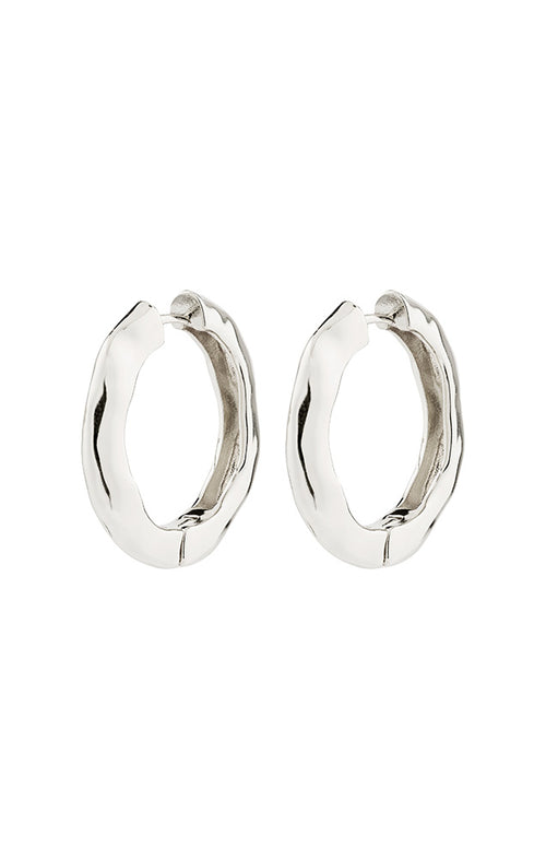 PILGRIM BELIEVE HOOP EARRINGS IN SILVER