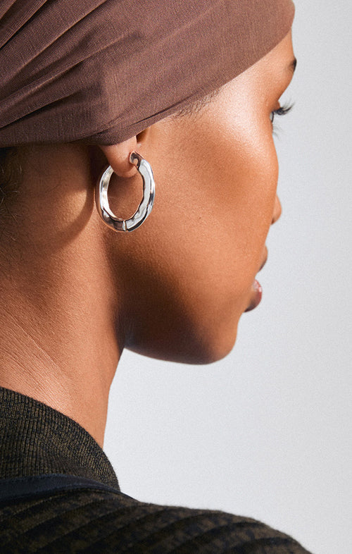 PILGRIM BELIEVE HOOP EARRINGS IN SILVER