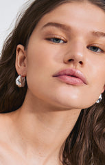 PILGRIM BELIEVE RECYCLED CHUNKY HOOP EARRINGS IN SILVER