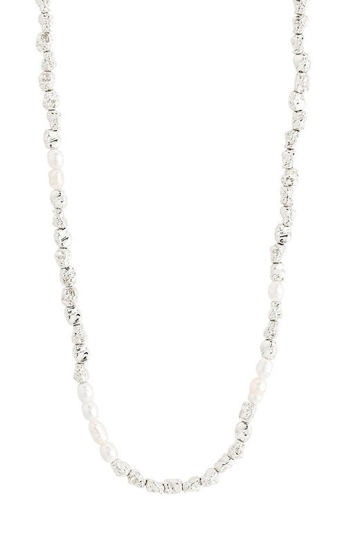 PILGRIM TIDE RECYCLED BEADS NECKLACE IN SILVER