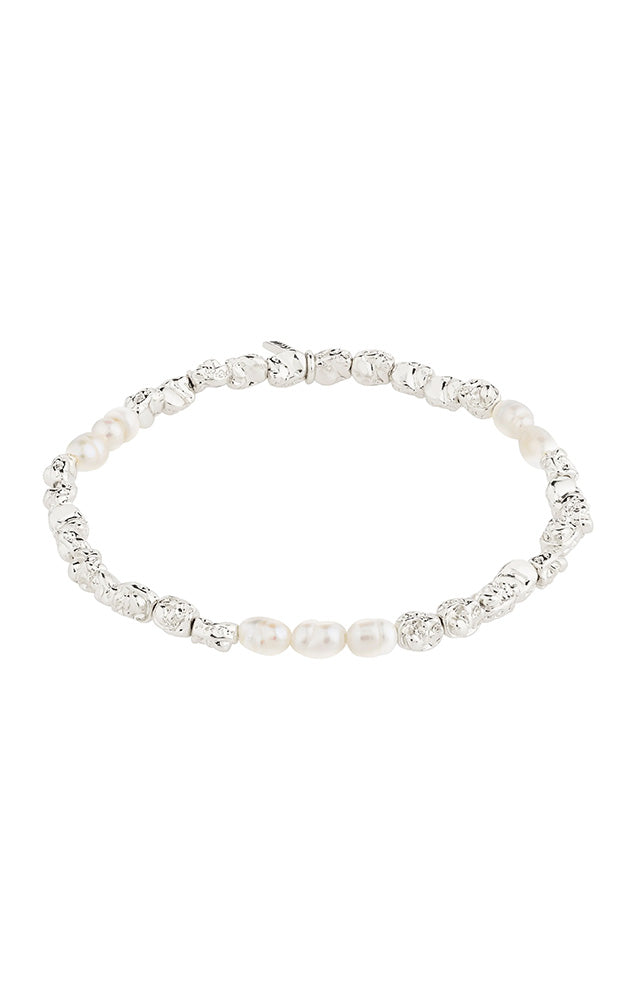 PILGRIM TIDE RECYCLED BEADS BRACELET IN SILVER
