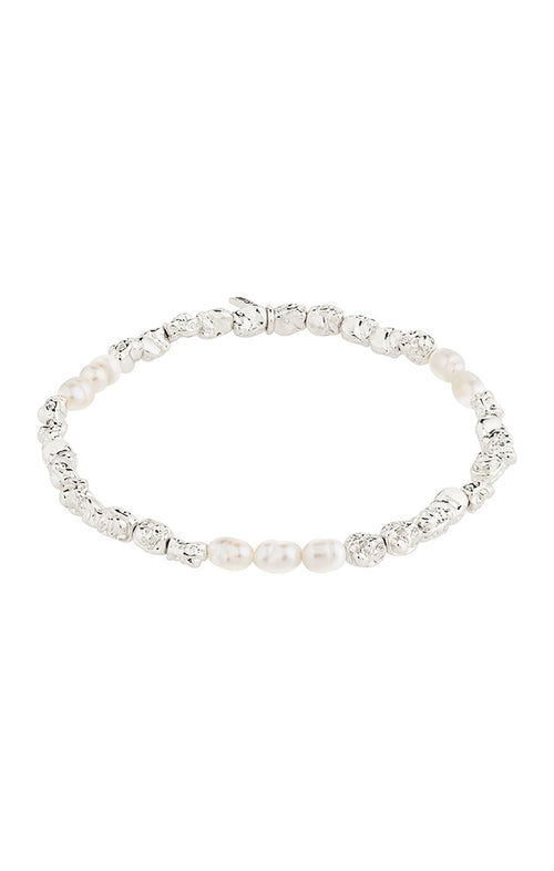 PILGRIM TIDE RECYCLED BEADS BRACELET IN SILVER