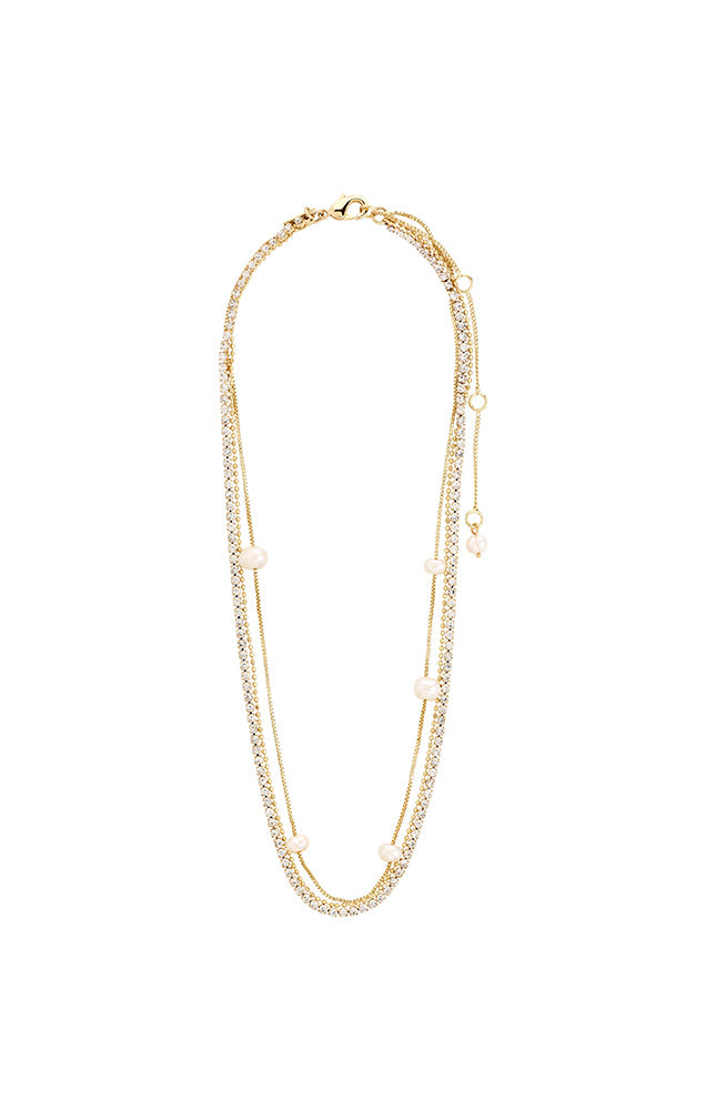 PILGRIM STARLIGHT RECYCLED PEARL & CRYSTAL NECKLACE 3-IN-1