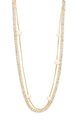 PILGRIM STARLIGHT RECYCLED PEARL & CRYSTAL NECKLACE 3-IN-1