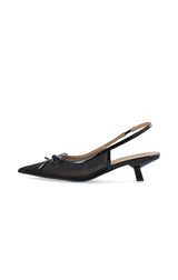 BIAKRISTIN BOW KITTEN HEELS IN BLACK MESH