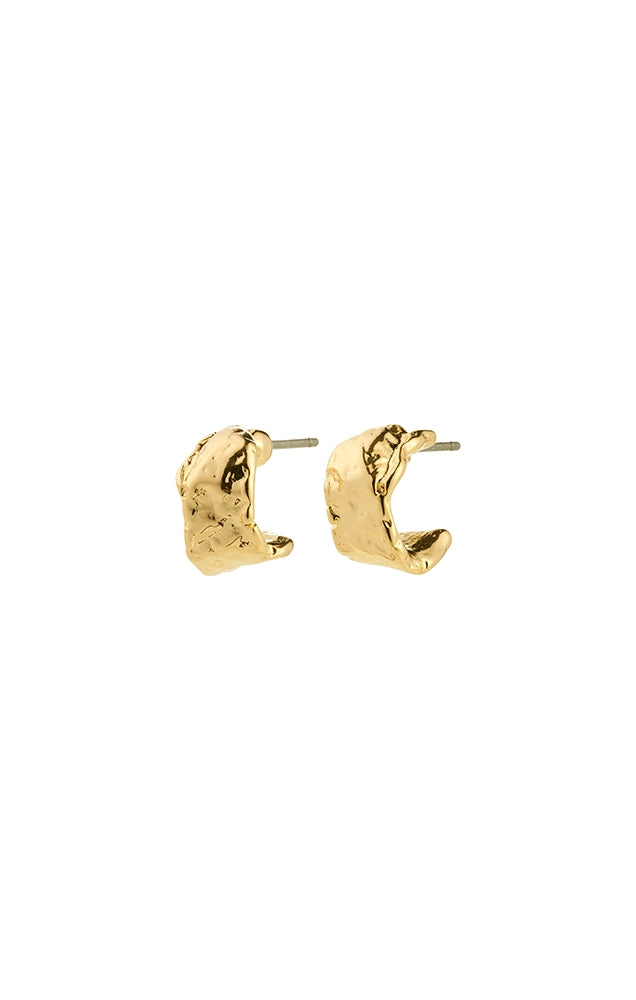 INSTANT RECYCLED HUGGIE HOOP EARRINGS IN GOLD